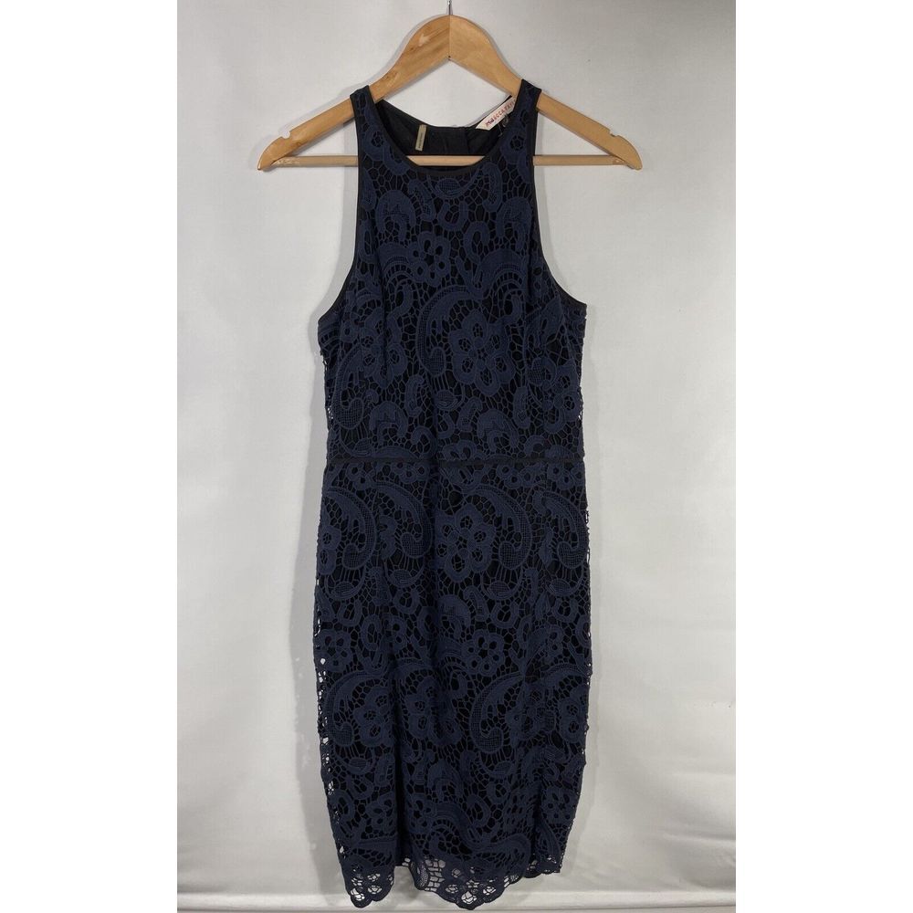 Rebecca Taylor Women's‎ Size 4 Navy Blue Lace Tank Dress